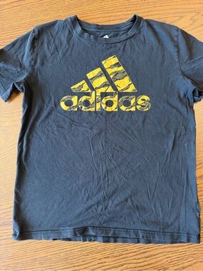 adidas Black Tee with Yellow Logo